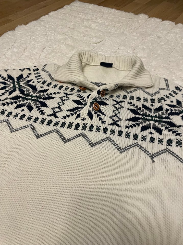 Nakışlı Yün Bohem Tarzı Erkek Kazak - Görsel 4