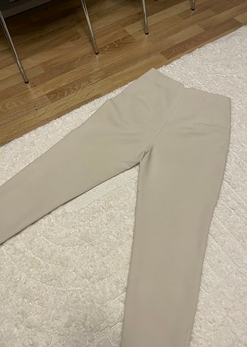 Bej Kadın Midi Kumaş Pantolon - Görsel 2