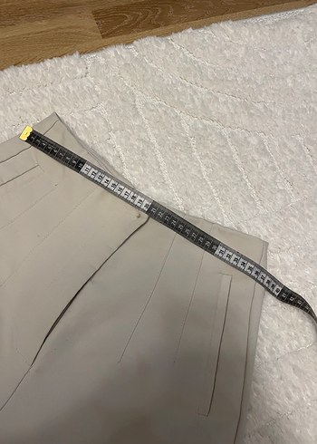 Bej Kadın Midi Kumaş Pantolon - Görsel 3