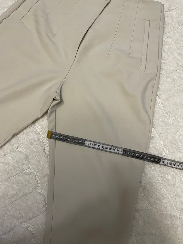 Bej Kadın Midi Kumaş Pantolon - Görsel 5