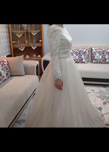 Dantel İşlemeli Beyaz Uzun Kollu - Görsel 5