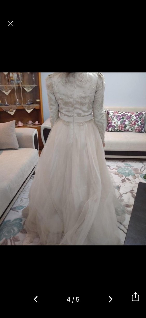 Dantel İşlemeli Beyaz Uzun Kollu - Görsel 2