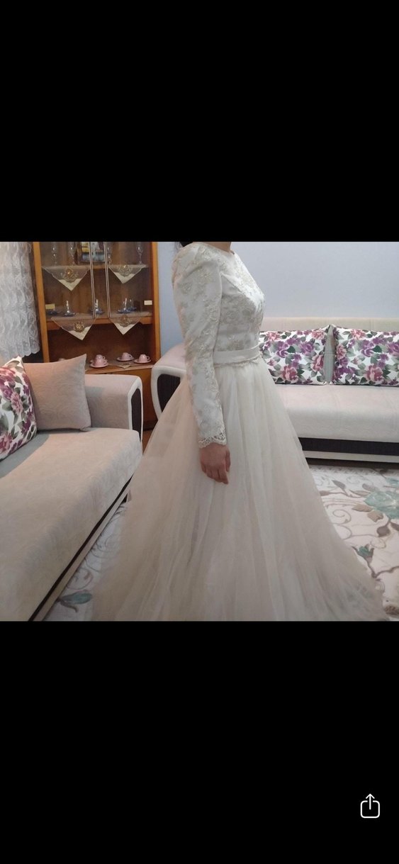 Dantel İşlemeli Beyaz Uzun Kollu - Görsel 5