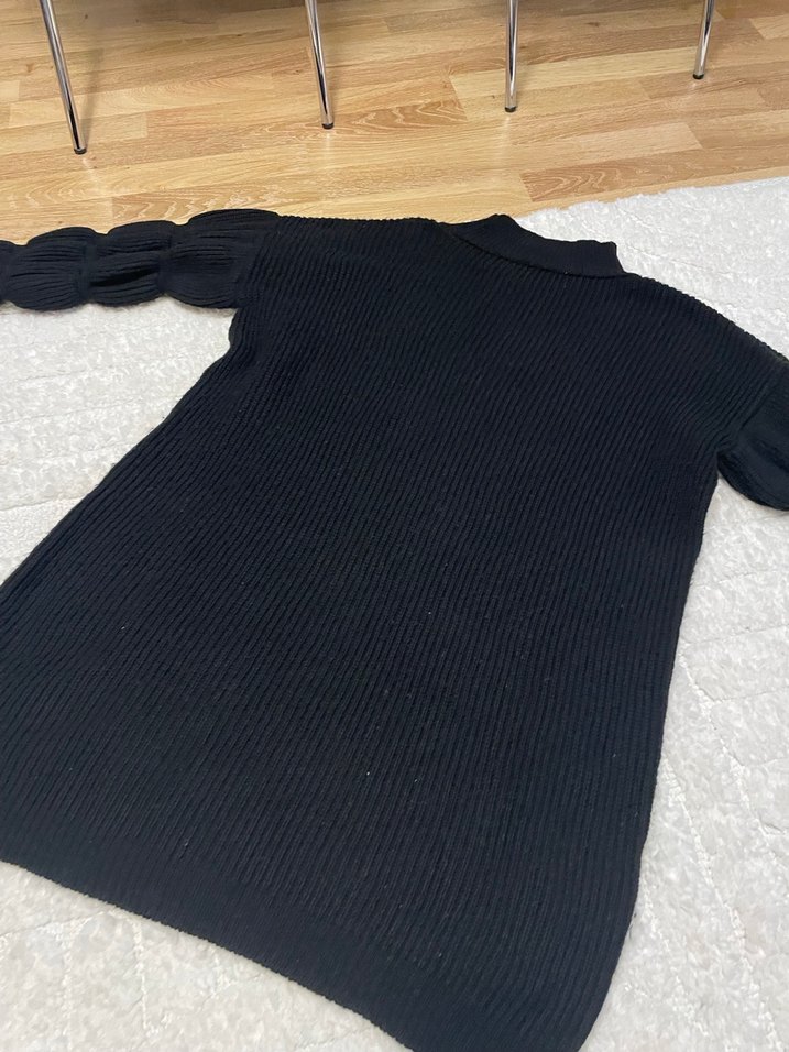 Siyah Kadın Balıkçı Yaka Örgü Triko - Görsel 2