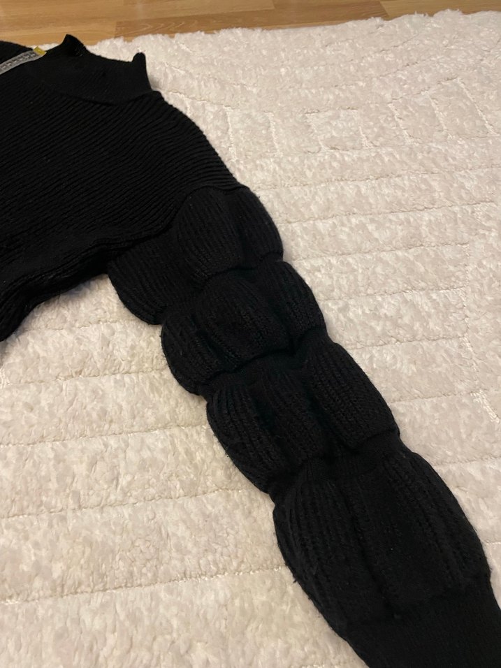 Siyah Kadın Balıkçı Yaka Örgü Triko - Görsel 3