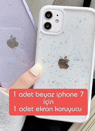 Beyaz iphone 7 simli + ekran koruyucu 