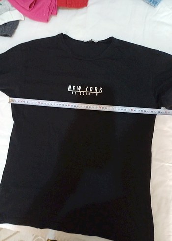 s Beden siyah Renk Siyah Baskılı Oversize Kadın Tişört