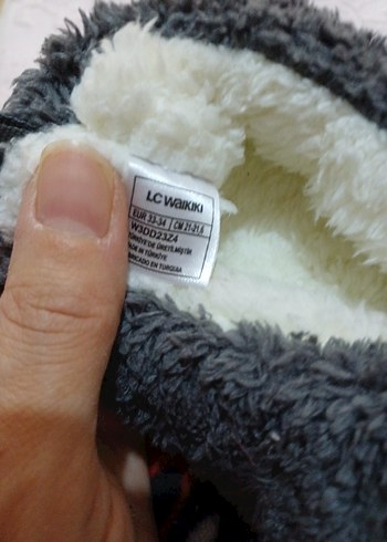 Kızlar için Gri Nakışlı Sıcak Ev Terliği - Görsel 2