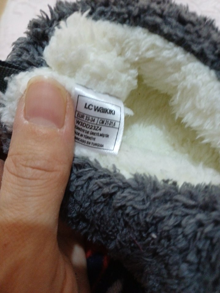 Kızlar için Gri Nakışlı Sıcak Ev Terliği - Görsel 2