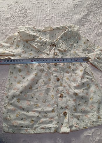 Kız Çocuk Bej Nakışlı Pamuklu Gömlek - Görsel 5