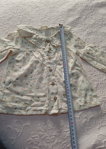 Kız Çocuk Bej Nakışlı Pamuklu Gömlek - Görsel 4