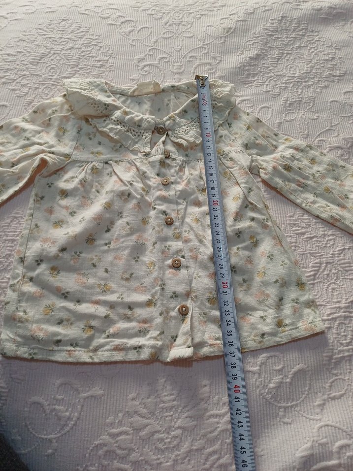 Kız Çocuk Bej Nakışlı Pamuklu Gömlek - Görsel 4