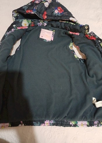 Kız Çocuk Çiçek Desenli Kapüşonlu Yelek - Görsel 5