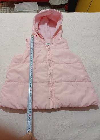 Kız Çocuk Kapüşonlu Pembe Yelek - Görsel 2