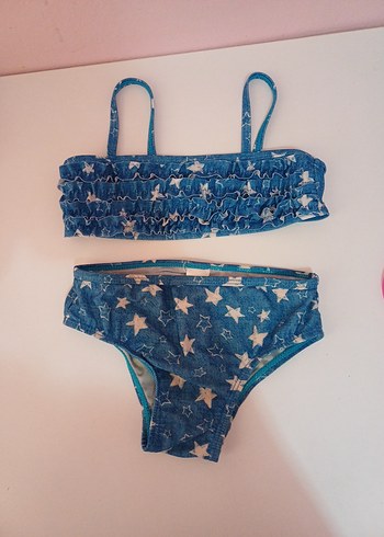 Renkli Yıldız Desenli Kız Bikini