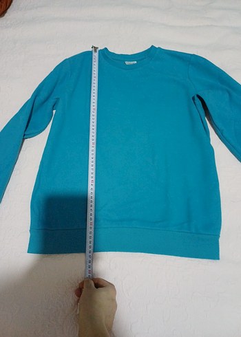 Mavi Sweatshirt, Yuvarlak Yaka, Rahat Kesim - Görsel 4