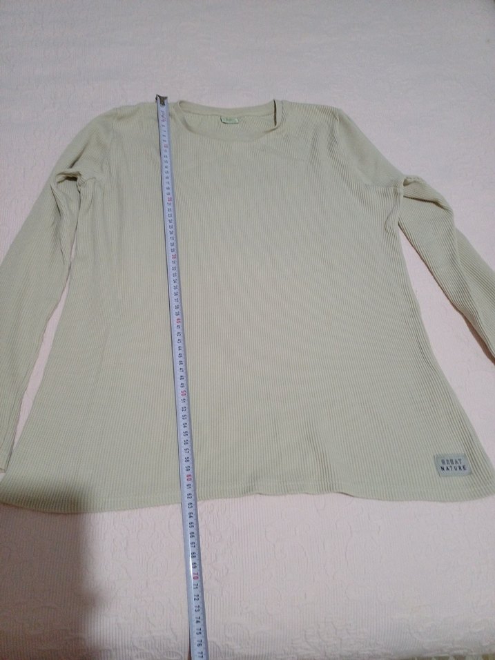 Bej Pamuklu Uzun Kollu Basic Kadın Kazak - Görsel 3