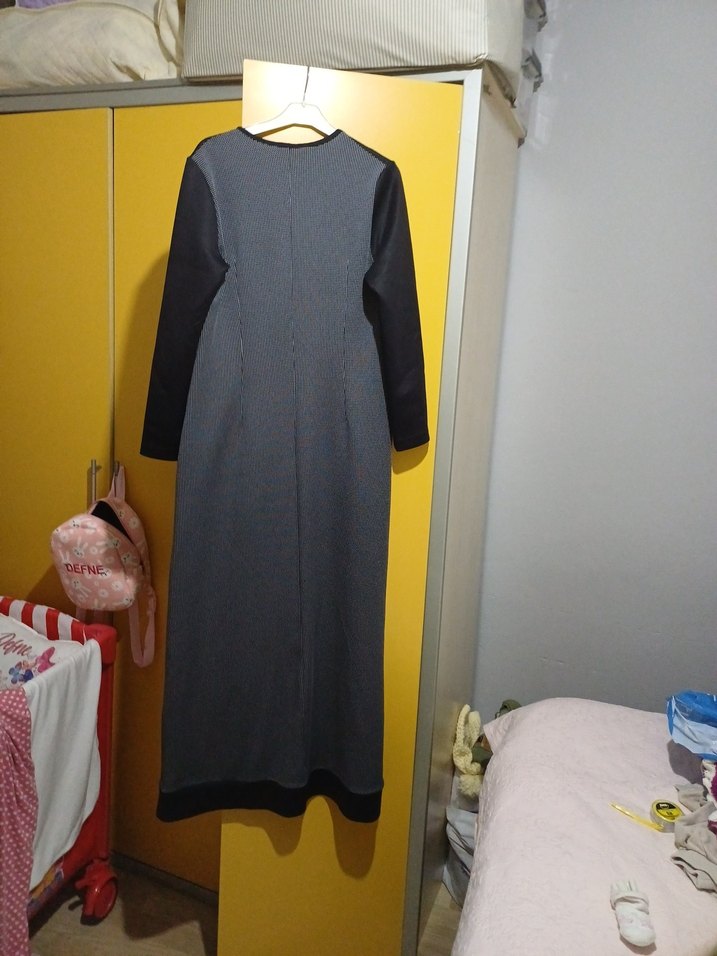 Uzun Gri Kadın Triko Elbise - Görsel 3