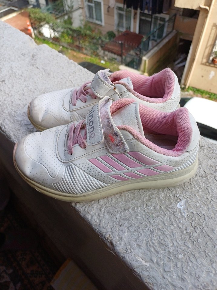 Pembe Kız Çocuk Spor Ayakkabı Velcro - Görsel 2