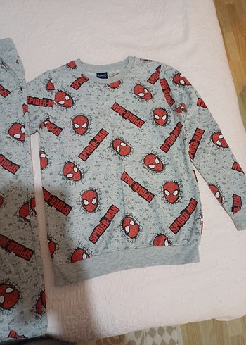 Örme Örümcek Adam Baskılı Gri Erkek Eşofman Takımı - Görsel 3