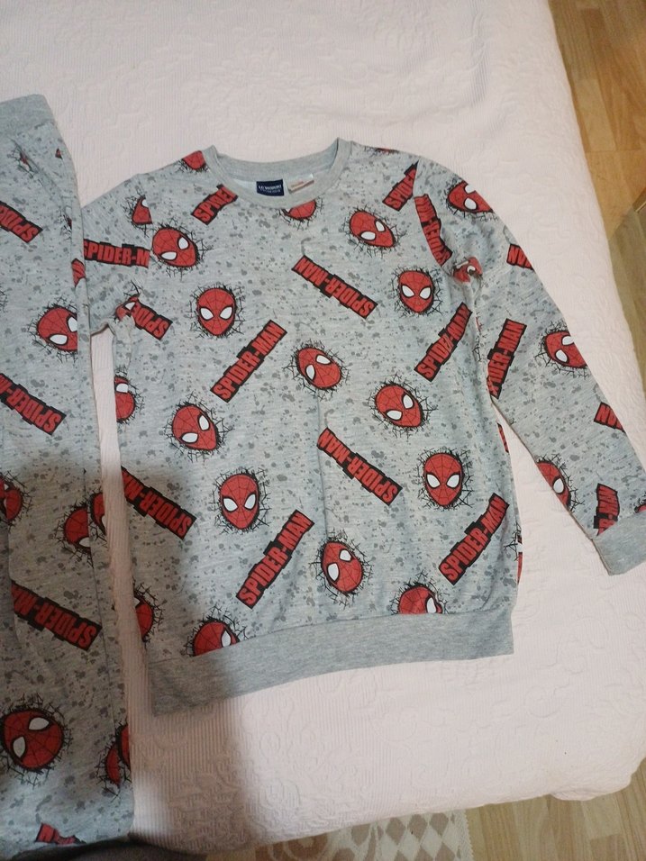 Örme Örümcek Adam Baskılı Gri Erkek Eşofman Takımı - Görsel 3