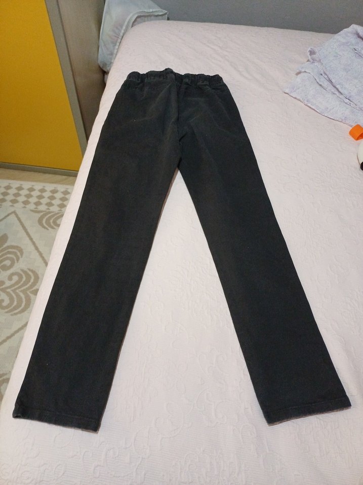 Erkek Siyah Bol Kesim Kot Pantolon - Görsel 4