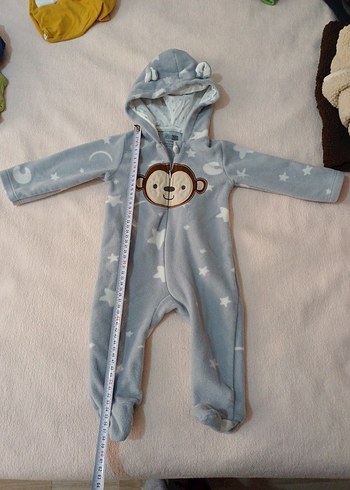 HelloBaby Kapüşonlu Gri Erkek Bebek Tulum