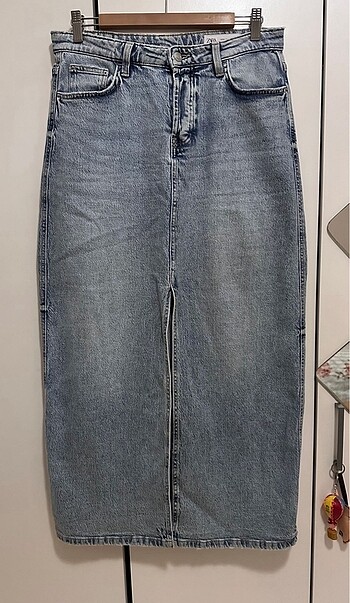 Zara ZARA DENIM UZUN ETEK