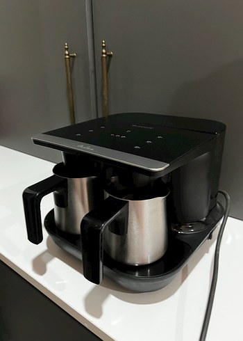 Gri parlak kahve makinası - Görsel 5