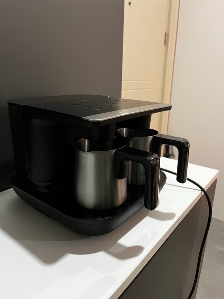 Gri parlak kahve makinası - Görsel 4