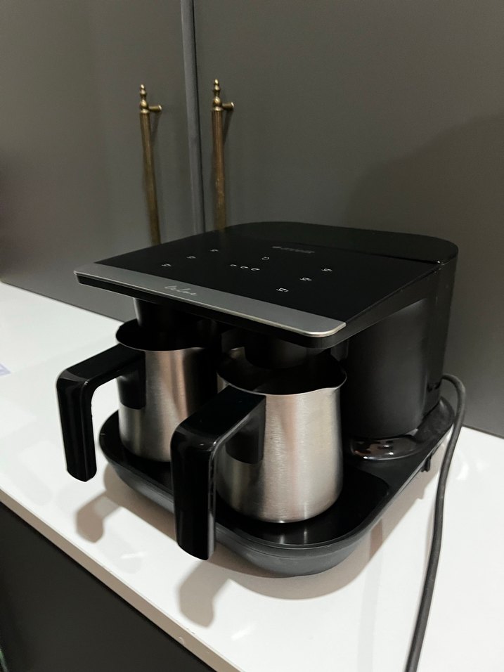 Gri parlak kahve makinası - Görsel 5