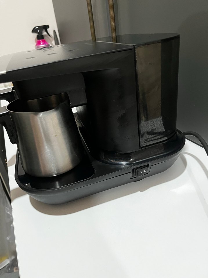 Gri parlak kahve makinası - Görsel 3