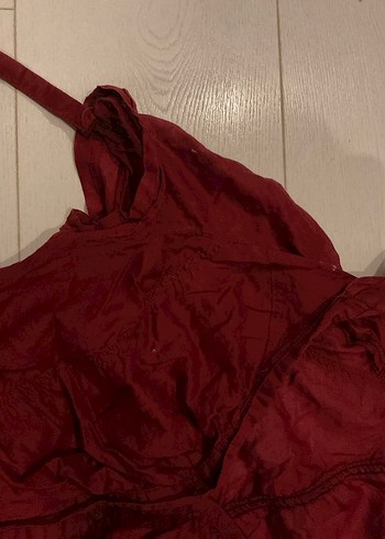 Bordo belden dar Gömlek - Görsel 3