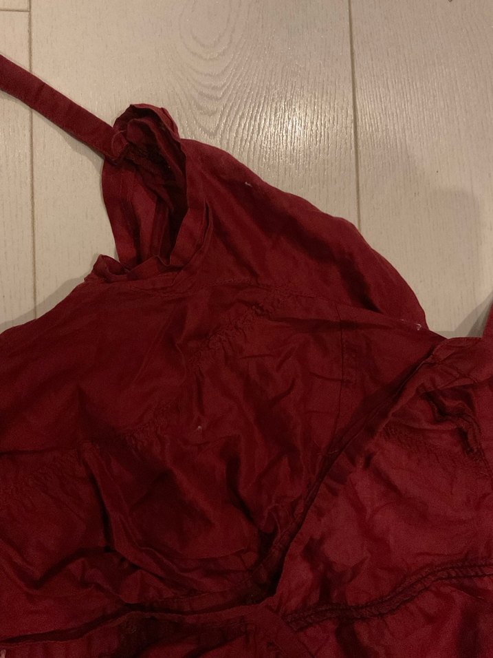 Bordo belden dar Gömlek - Görsel 3