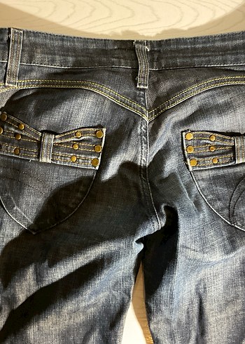 Düşük bel boru paça jean - Görsel 4