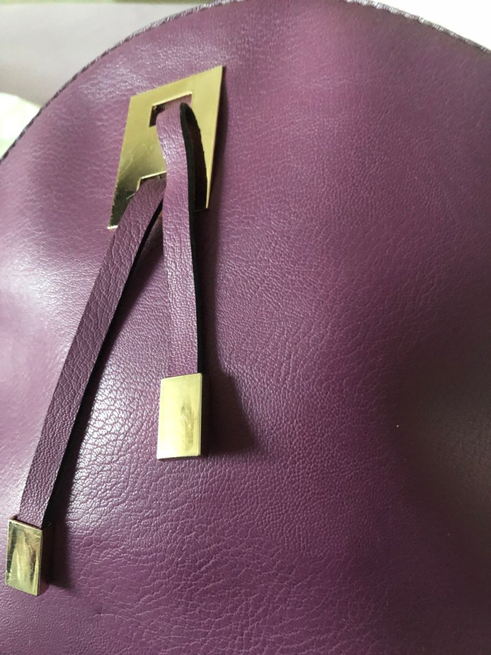 Mor Deri Kadın Çanta Tokalı - Görsel 4