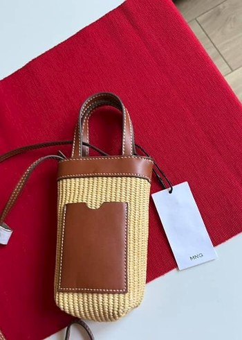 Mango Deri Detaylı Bohem Hasır Kadın Çanta