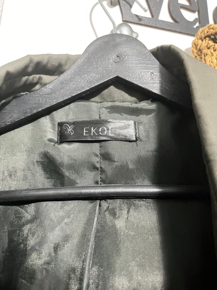 Gri Kadın Midi Trençkot Düğmeli - Görsel 2