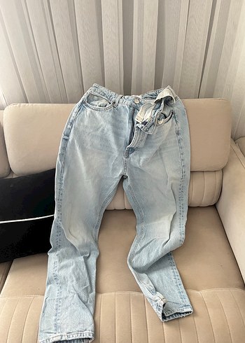 Zara Kadın Gri Baskılı Rahat Kesim Midi Kot - Görsel 2