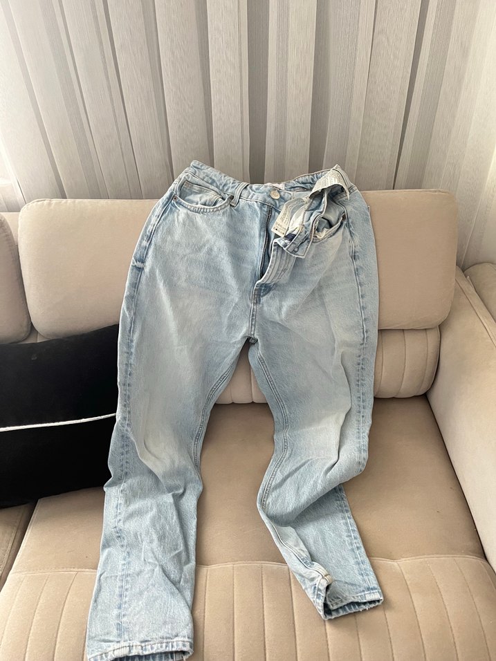 Zara Kadın Gri Baskılı Rahat Kesim Midi Kot - Görsel 2