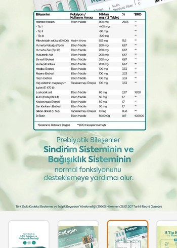 iCollagen 5 Tip Kolajen ve Prebiyotik 60 Tablet - Görsel 3
