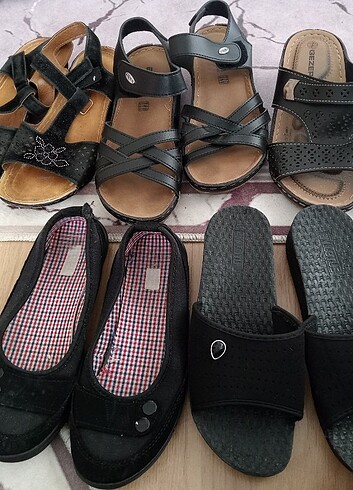 37 Beden siyah Renk Babet sandalet terlik 