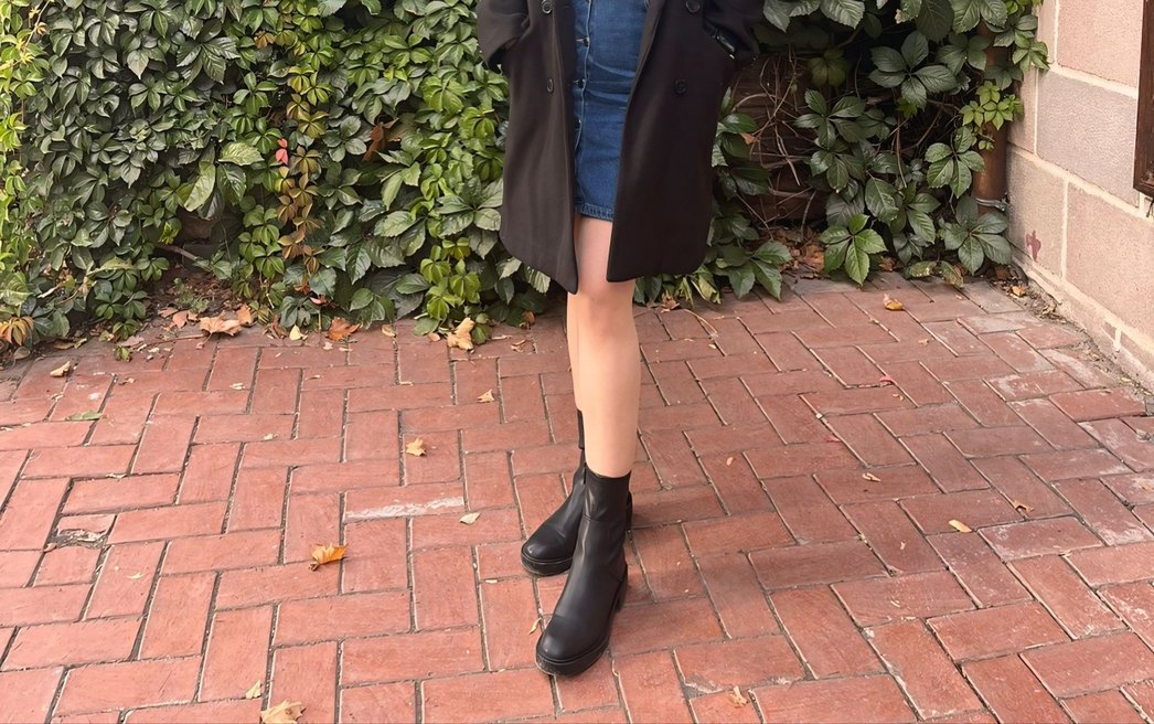 Düğmeli Mavi Denim Mini Etek - Görsel 3