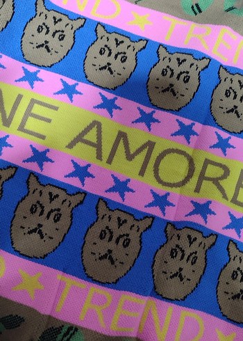 Pastel Renkli Örgü Desenli Sokak Stili Kedi Kıyafeti - Görsel 3