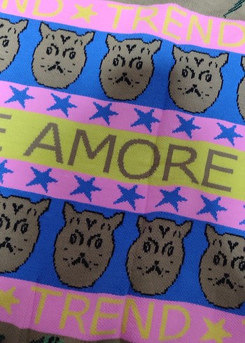 Pastel Renkli Örgü Desenli Sokak Stili Kedi Kıyafeti - Görsel 4