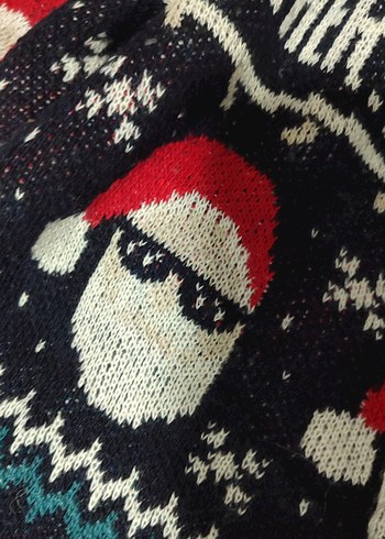 Renkli noel Desenli Yün Hırka - Görsel 3