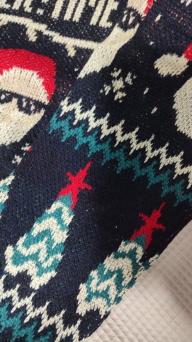 Renkli noel Desenli Yün Hırka - Görsel 2