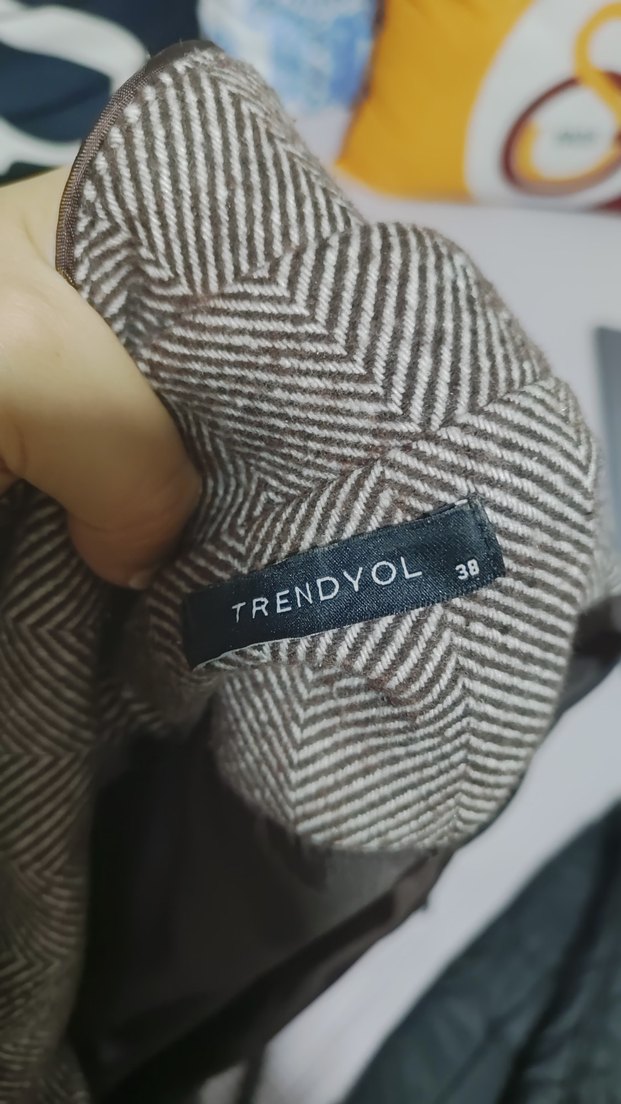 kahverengi detaylı Midi Kadın Kaban - Görsel 2