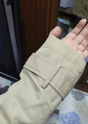 Bej Midi Kadın Trençkot, Kemerli, Regular Fit - Görsel 2