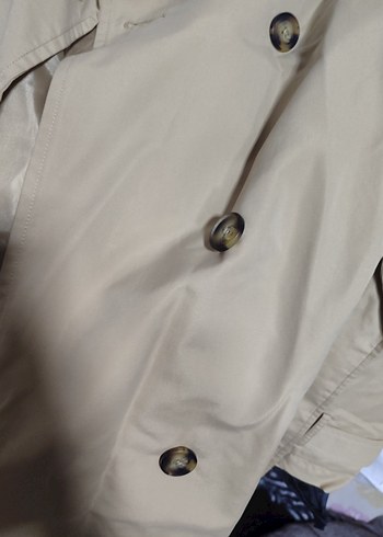 Bej Midi Kadın Trençkot, Kemerli, Regular Fit - Görsel 5